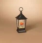 11"H Battery Operated Lighted Cardinal Design Lantern