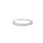 14K White Gold 2 Row Diamond Band
