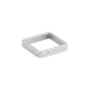 3mm Wide Silver Ring with Tiny Diamond