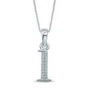 .03 ct. tw. Diamond Initial 'L' Pendant in 10K White Gold