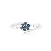 Blue Diamond Split Shank Twist Ring