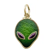 1206-001 Painted Alien Head Charm