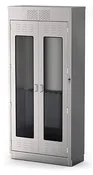 24″D X 36″W X 92″H, Scope Cabinet, Flat Top, Glass hinged doors, Standard Handles, 18 Scope Hangers