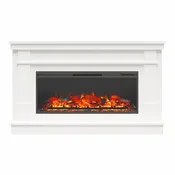 Ameriwood Home Elmcroft Wide Painted Mantel with Linear Electric Fireplace
