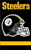 28 in x 44 in Steelers Double-sided Applique Banner (Black)