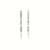0.036 Ctw. Diamond Hoop Earrings in Sterling Silver