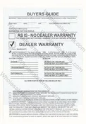 30 Day/1000 Mile 100% Warranty 3-Part Buyers Guide Plasticback (BGE-EZ16B)