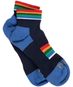 Crater Lake Stripe Light Compression Merino Wool Qtr Crew