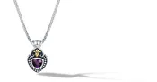 Fleur De Lis Necklace with Amethyst in Silver and 14K Gold