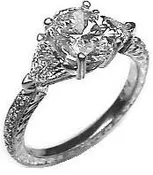 1 1/2ct Oval Cut Diamond with side Accent Diamonds