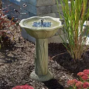 Acadia IntelliSOLAR Birdbath with Remote - Olive Green Finish
