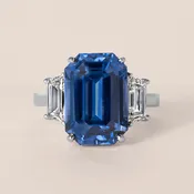 11.34 CT Blue Sapphire Three-Stone Ring