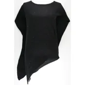 Asymmetrical Cashmere Knit Sweater Poncho