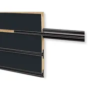 BLACK SLATWALL WITH BLACK ALUMINUM INSERTS 4’H X 8’L