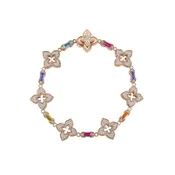 18K Rose Gold Venetian Princess Carnival Pave Diamond & Mixed Gemstones Bracelet