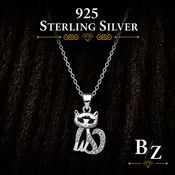 925 Sterling Silver Cat Necklace