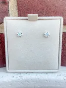Aquamarine Flower Studs — Capone's Jewelry