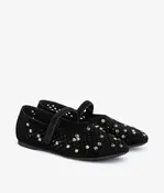 Alisa Bedazzled Mary Jane in Black Castoro