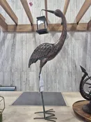 33″ Metal Crane With Solar Lantern