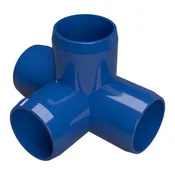 1-1/2 in. 4-Way Tee PVC Fitting, Furniture Grade  - Blue