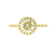 18kt Yellow Gold and Lazare Kaplan Diamond Halo Ring — Scott Reising Jewelers