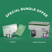 Bundle : OKRA Pro Starter + Refill Kit (125 Test Strips & 125 Lancets Total)