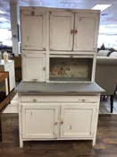 2 PC Distressed Hoosier Hutch