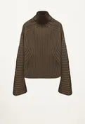 Amelia Ribbed Pullover in Army