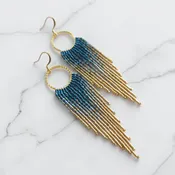 Alena - Luxurious Handwoven Hoops Blue | My Saving Grace Boutique