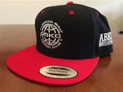 ABKC  Black with Red bill Flatbill Snapback