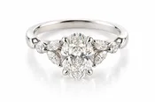 14kt White Gold 2.03 E Color VS1 Clarity Lab Diamond on Marquise and Round 24pts Lab Diamond Mounting