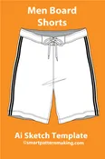 7 Men’s Shorts Sketch Templates – AI & PDF Included
