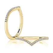 A. Jaffe Curved Diamond Band with (25) Round Diamonds 0.13ctw in 14Kt Yellow Gold