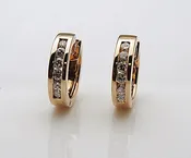 14k Diamond Huggie Earrings
