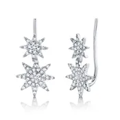 0.22Ct Diamond Pave Starlight Ear Crawler Earring