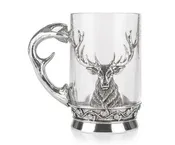A.E. Williams Stag Glass &amp; Pewter Tankard