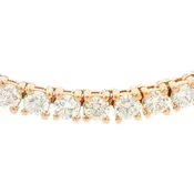 14k Rose Gold Natural 15.05 Carat Diamond Tennis Necklace