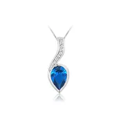 Caribbean Topaz Pear Drop Pendant