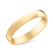 14K 4mm Low Dome Wedding Band W/ Polished Finish
