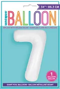 34" Balloon Number 7 White
