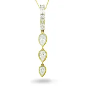 1.59ctw Dangle Drop Pear Diamond Pendant Necklace 14K Yellow Gold
