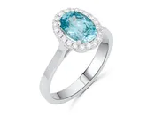 Blue Zircon Oval Cut Water Ring