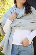 Bayside Herringbone Shawl - Fog