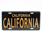 California Black and Yellow Novelty Metal License Plate