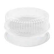 12" Clear Round Plastic Trays with Lids