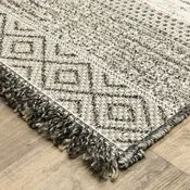 Beige Black Tan Grey Charcoal Southwestern Casual  Area Rug