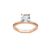 14K Rose Gold Solitaire Diamond Head Semi Mount for Round Center
