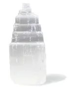 4" and 6" Natural White Selenite Tower