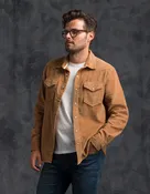 Corduroy Western Shirt - Saddle Brown