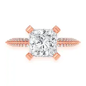 2ct Princess Cut Solitaire Knife Edge Engagement Ring